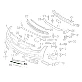 Front Bumper Center Chrome 51117279699 Compatible With BMW 3 Series (F30, F80) Tag No.71